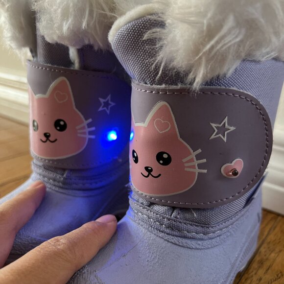 Toddler light-up Purple Waterproof Winter Boots - Picture 4 of 6